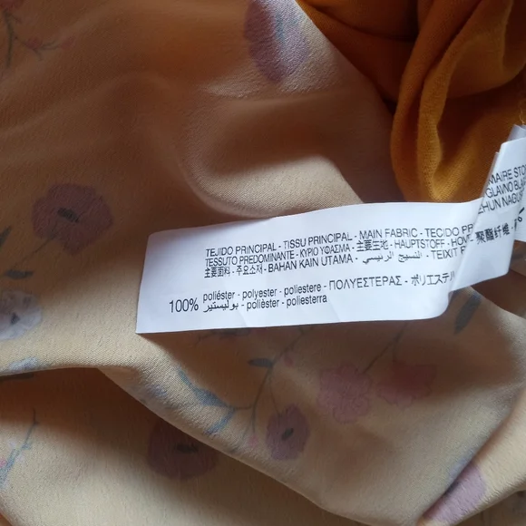 Zara Yellow Floral Handkerchief Hem Swing Dress - Picture 14 of 16